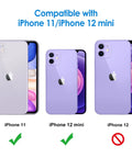 Camera Lens Protector For iPhone 11 6.1 Inch And iPhone 12 Mini 5.4 Inch, 9H Tempered Glass, HD Clear Lens Shield, Anti Scratch, Case Friendly, Night Shot Safe, Full Coverage Protection, Crystal Clear, 3 Pack compatibility chart