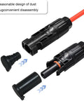 8-Piece Solar Weatherproof Silicone Dust And Waterproof Cap Connectors For PV Panels MC4 Inverters in disassembled view