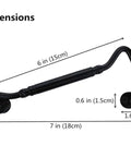 Heavy Duty 6 Inch Black Door Latch And Gate Latch With Rustic Cabin Hook And Eye Privacy Lock dimensions shown