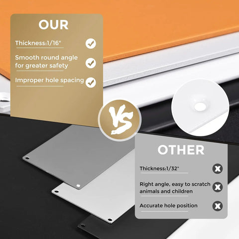 Comparison of Tough As Nails Door Push Plate With Kickproof Reinforcement and Tight Security Guard for Main Entrance Protection.