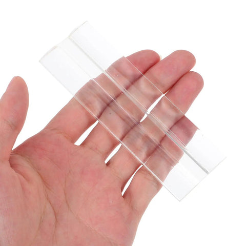 Person holding Self Adhesive Acrylic Cabinet And Window Hinges With Adjustable Angles 4 Pack Transparent Piano Hinges