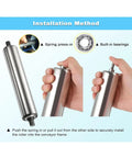 Stainless Steel Conveyor Rollers 1 Inch Diameter Unpowered Slide Roller For Mower DIY Projects shown with installation steps.