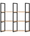 Industrial Wrought Iron Three Tier Floating Shelf Brackets Built Like A Tank For Ceiling And Wall Mount heavy duty black supports.