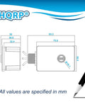 Diagram of 4 Pack Photocell Thermal Type Light Sensor Stem Mount Dusk To Dawn Hardwired Switch dimensions in mm.