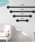 Black Metal Stair Railing Kit Heavy Duty Indoor Outdoor Wall Mounted Handrail For Garage Basement Porch Steps And Deck