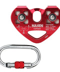 Dual Tandem Zip Line Pulley System With Speed Trolley And Oval Carabiner Ball Bearing Smooth Rotation Up To 35 Meters Per Second
