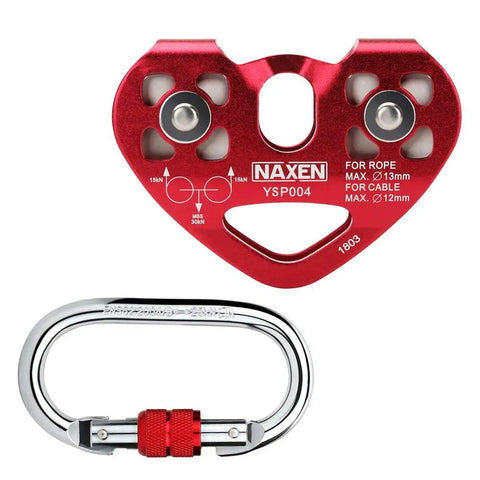 Dual Tandem Zip Line Pulley System With Speed Trolley And Oval Carabiner Ball Bearing Smooth Rotation Up To 35 Meters Per Second