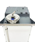 Heavy Duty Pneumatic Chip And Sludge Remover For CNC Machining Shops No Sweat 220V 1PH Cutting Fluid Filter top view with stainless steel tank.