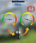 Vaticas air brake pressure switch, black plastic with silver collar; fits International 4700–9900 trucks.