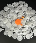 Two Hundred Pcs White Plastic Gear Kit Module Zero Point Five For DC Motors DIY Model Toys RC Cars And Robots Gear Replacement
