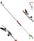 Extendable Pruner With Rotating Blade Head For The Yard, Lightweight Aluminum Pole Reaches 3.67 To 5.45 Feet, Tilt Adjustable