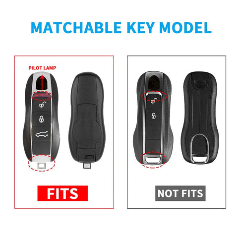 Image showing key fob models that fit the Porsche Key Fob Cover Kit 3 Piece Painted Key Shell Set For Cayenne Panamera Macan 911.