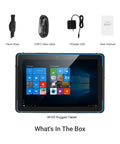 10.1 Inch Rugged Windows 11 Tablet IP68 Waterproof And Drop Resistant With 16Gb Ram 128Gb Storage and accessories in the box.