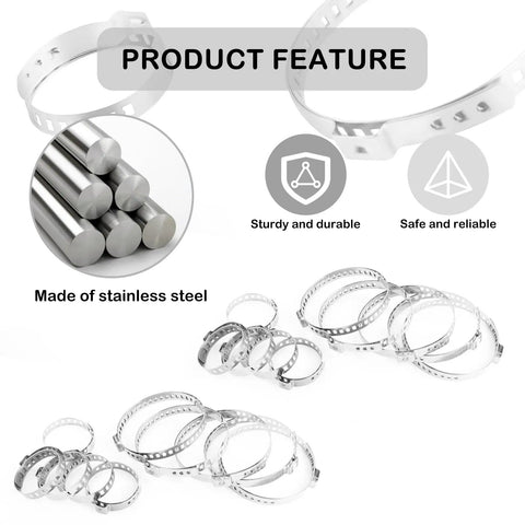 Durable 20 Piece CV Boot Clamp Kit With Stainless Steel Adjustable Hose Clamps Universal Fit For Steering Dust Covers And Fuel Hoses