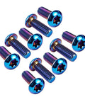 M5 X 10mm 10 Pack Torx T25 Head Screws 304 Stainless Steel Bolts Burnt Blue Titanium Coated Fasteners for dirt bike repair.