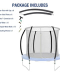 Heavy Duty 6 Pack Curved Trampoline Replacement Poles Universal Fit For Eight To Sixteen Foot Frames parts kit including poles and connectors.