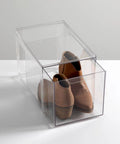 Stackable Closet Storage Bins With Pull Out Drawers Clear Plastic Shoes And Small Item Organizer Lumiere Collection Space Saver