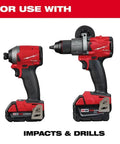 Kickstart Your Drilling Game With This Rad 3-Piece Titanium Step Bit Kit Compatible With Milwaukees And Standard Drivers Featuring Rapid Strike Tips For Fast Starts And Dual Spiral Flutes Perfect For Electrical Wiring And Mild Steel Projects Including. Milwaukee M18 impact driver and drill shown for use with step bits