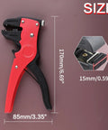 Side view of 2 In 1 Automatic Wire Stripper And Cutter Self Adjusting Tool For 10 24 AWG Cables with size dimensions.