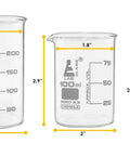 Nine Piece Lab Glassware Set Made From Borosilicate 3 Point 3 Glass Includes Beakers Erlenmeyer Flasks And Graduated Cylinders