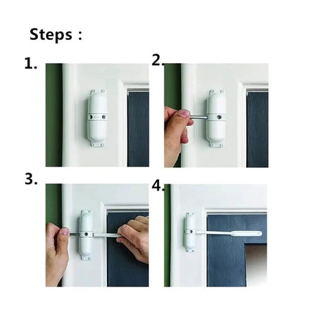 Installation steps for Heavy-Duty Surface Mount Spring Door Closer For Doors From 44 To 154 Lb, Adjustable Closing Force 20-70 Kg