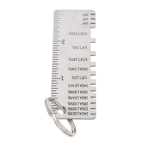 Pro Grade Stainless Steel Weld Seam Gauge For Metal Fabrication, Heavy Duty Weld Thickness Tool, keyring attachment visible