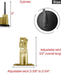 Size guide for Keyed Alike Front Door Lock Set With Deadbolt And Knob, Oil Bronze Finish, showing cylinder and adjustable latch measurements.