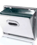 Top Tier Stainless Steel Coffee Knock Box And Espresso Puck Bin Built Solid For Serious Baristas clean waste management tray showing angled view.