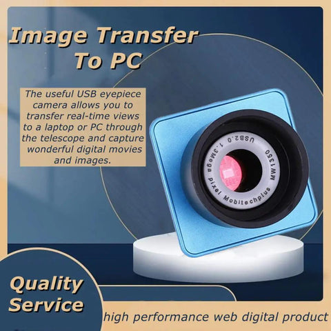 Monocular Telescope With Dope Digital Eyepiece Camera for USB PC Connection showcasing image transfer feature.