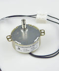 Tiny 110V Synchronous Gear Motor For Cup Turners, Two To Three RPM, Four Watts shown with wiring and shaft detail