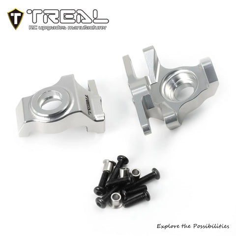 Beefy High Strength 7075 Aluminum Front Knuckles 2 Piece Set CNC Machined Upgrades For Vanquish H10 Optic RC Crawler Silver Finish
