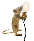 Kid Friendly Gold Finish Cute Mouse Desk Lamp With E12 LED Bulb Included, resin design, cozy nightstand light for kids room