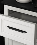 10 Pack Black Aluminum Finger Pulls for Cabinets and Kitchen Drawers, 7-1/2 Inch Center Mounted Handles, installed on white drawer