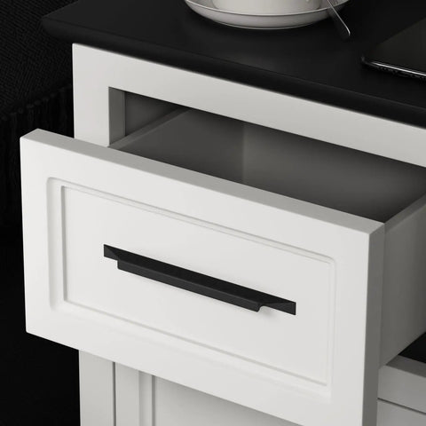 10 Pack Black Cabinet Handles 6-1/4 Inch Long Modern Drawer Pulls on white cabinet