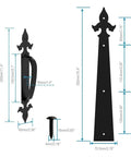 Six Piece Tough As Nails Heavy Duty Garage Door Handle Hinges Set Decorative Hardware Kit With Quiet Hydraulic Buffer dimensions
