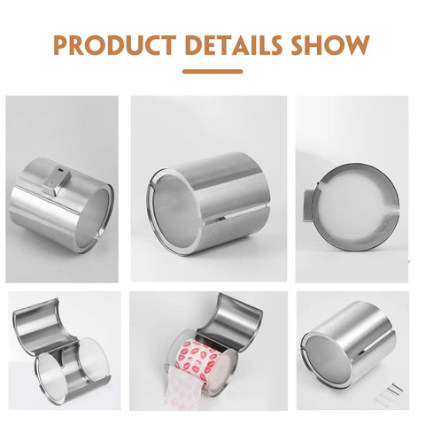 Cat Proof And Dog Proof Toilet Paper Holder Round Enclosed Wall Mounted Stainless Steel Brushed Nickel TP Roll Holder details