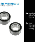 Front Wheel Bearing Kit Direct Fit OE Replacement 2 Piece Set Includes Front Driver Side And Passenger Side Bearings For Acura MDX RDX RLX Honda Accord CRV HRV Odyssey Passport And Pilot