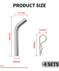 Four Pack Steel Trailer Hitch Pin And Clip With Grooved Head Fits 2 Inch Or 2 And A Half Inch Receivers 5/8 Inch Diameter Towing Pin