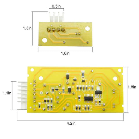 4389102 Replacement Icemaker Emitter Sensor Control Board For Whirlpool Models W10757851 AP5956767 with dimensions shown