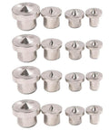Wood Dowel Center Pin Alignment Tool Set Of 4 For Precise Woodworking 16 Pcs In 6Mm 8Mm 10Mm And 12Mm Sizes With Chrome Finish Steel