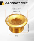 Gold M19 Aluminum Alloy Bicycle Crank Fixing Bolts Set For Chainring Arm And Crankset Screws Mountain Bike Replacement Hardware