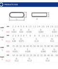 Diagram with dimensions of Stainless Steel Square And Rectangular Keys Set 10 Pieces Dowel Pin Parallel Key Shaft Drive Flat Keys.