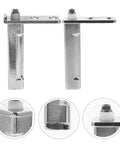 2 Pack Beefy Stainless Steel Freezer Door Hinges With Rebound Spring for household refrigerators and deep freezers, close-up view