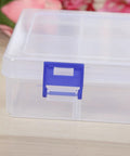 Portable Tool Box Organizer For Small Parts, Durable Plastic Storage Box With Detachable Partitions, Stackable Hardware Storage Boxes, Compact Carry Case For Home Garage, DIY Projects And Workshop Organization, transparent plastic latch close-up