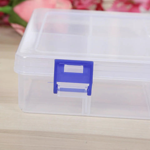 Portable Tool Box Organizer For Small Parts, Durable Plastic Storage Box With Detachable Partitions, Stackable Hardware Storage Boxes, Compact Carry Case For Home Garage, DIY Projects And Workshop Organization, transparent plastic latch close-up