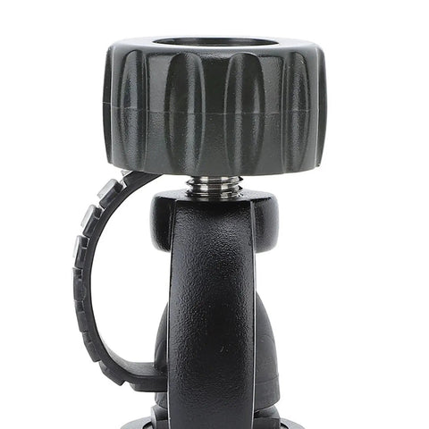 Close-up of yoke connection on Go To Scuba Regulator For All Waters With First Stage Yoke System, Aluminum Alloy Build, And Precise Airflow Control For Deep Dives, Caves, And Cold Water, A Trusted Gear Pick For Recreational And Professional Explorers