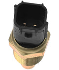A-Premium coolant temperature sensor with brass threaded body and black 2-pin connector, front view