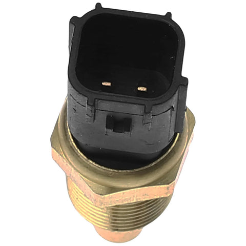 A-Premium coolant temperature sensor with brass threaded body and black 2-pin connector, front view
