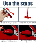 Step-by-step guide using Touch Up Paint For Cars Red Scratch Repair Pen Quick And Easy Car Scratch Remover for automotive surfaces.
