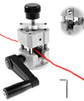 Hella Tough Manual Drill Powered Wire Stripper Machine For Copper Cable Recycling Portable Scrap Wire Peeler Fits 2 To 20 Mm Gauge close-up view of adjustable guide with red wire